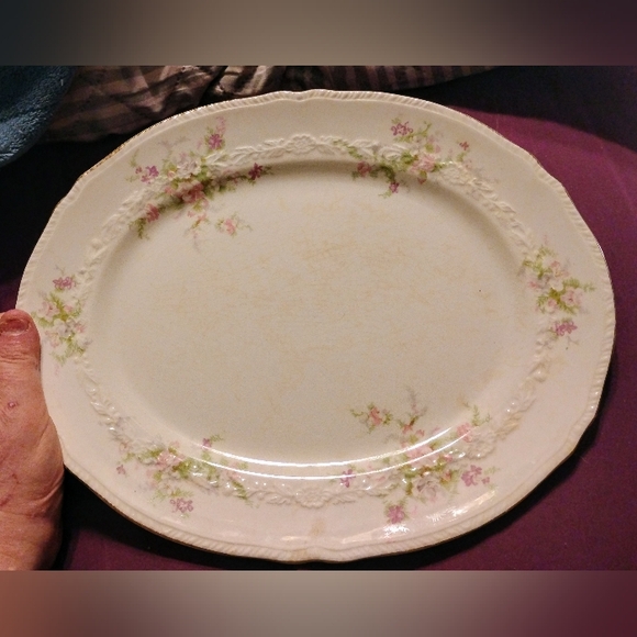 Vintage Crown Potteries Floral Platter